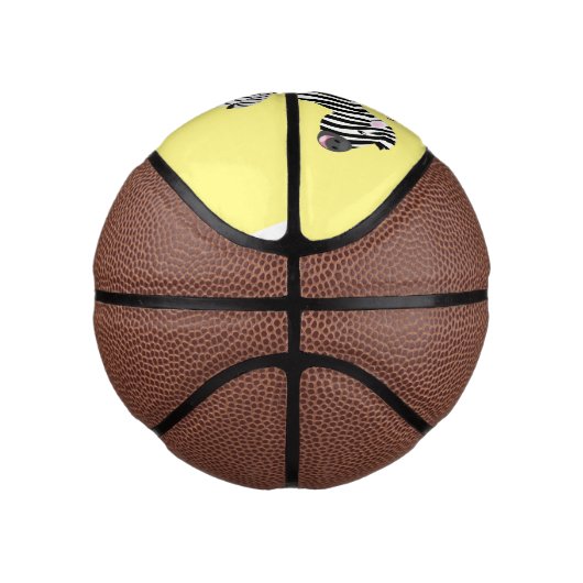 キュートおもしろいゼブラランニングイラストレーション ミニバスケットボール (右)