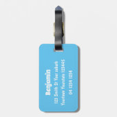 キュートおもしろいゼブラランニングイラストレーション ラゲッジタグ (裏面縦)