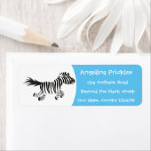 キュートおもしろいゼブラランニングイラストレーション ラベル (インサイチュ)