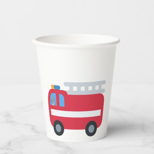 キュートおもしろいディーノドライブファイアエンジン新学期 紙コップ (正面)