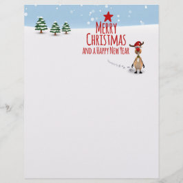 キュートおもしろいトナカイのクリスマスツリー – Letterhead