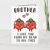 キュートおもしろいトマトプンブラザーハッピーバースデー サンキューカード (正面)