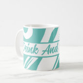 キュートおもしろいドリンク及びささやきターコイズトレンディー コーヒーマグカップ (正面左)