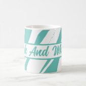 キュートおもしろいドリンク及びささやきターコイズトレンディー コーヒーマグカップ (中央)