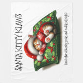 キュートおもしろいドリーミングサンタクロース フリースブランケット (正面)