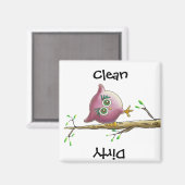 キュートおもしろいフクロウ写真 マグネット (正面/裏面)