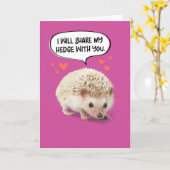 キュートおもしろいヘッジホッグ誕生日 カード (黄色い花)