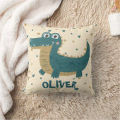 キュートおもしろいベビーワニパーソナライズされたゲータ クッション (ブランケット)