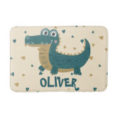 キュートおもしろいベビーワニパーソナライズされたゲータ バスマット (正面)