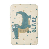 キュートおもしろいベビーワニパーソナライズされたゲータ バスマット (正面縦)