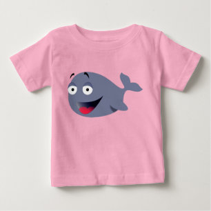 キュートおもしろいホエールアニメスケッチ ベビーTシャツ