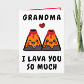 キュートおもしろいボルケーノラヴァ祖母ハッピーバースデー サンキューカード (正面)