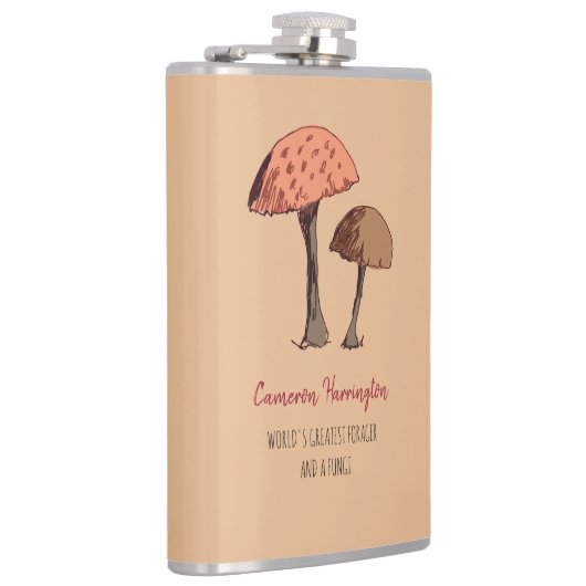 キュートおもしろいマッシュルームプンパーソナライズされたフォーガー フラスク (右)