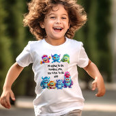 キュートおもしろいモンスターズ新学期文字 Tシャツ