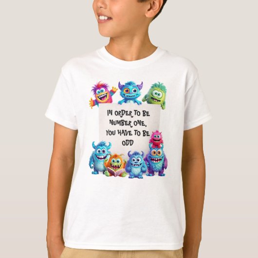 キュートおもしろいモンスターズ新学期文字 Tシャツ (正面)