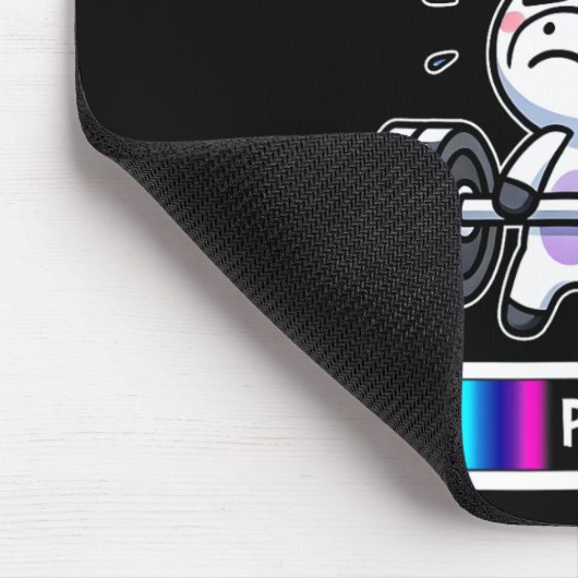 キュートおもしろいユニコーントレーニングジムフィットネスウエイトリフティ マウスパッド (コーナー)