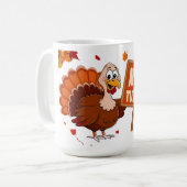 キュートおもしろいユーモアのある感謝祭トルコのマグカップ コーヒーマグカップ (正面左)