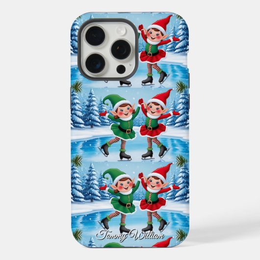 キュートおもしろいユーモアトレンディーモダンメリークリスマス iPhoneケース (裏面)