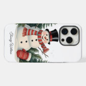 キュートおもしろいユーモアトレンディーモダンメリークリスマス iPhoneケース (裏面横)