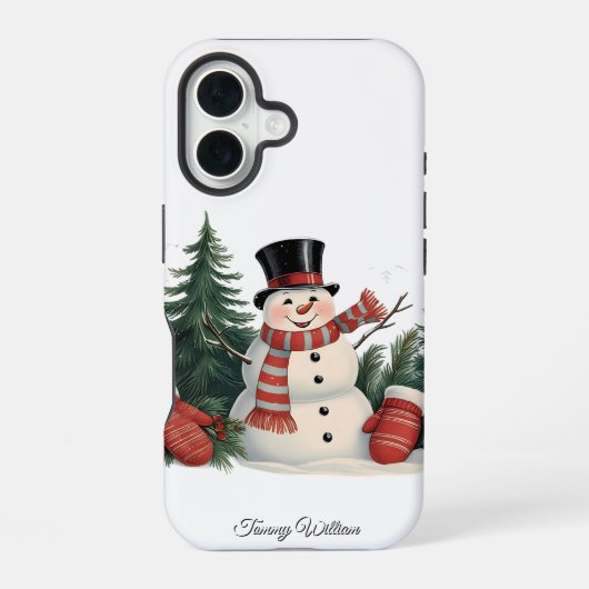 キュートおもしろいユーモアトレンディーモダンメリークリスマス iPhone 16ケース (裏面)