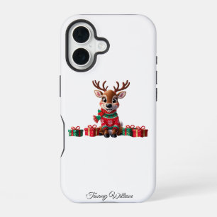 キュートおもしろいユーモアトレンディーモダンメリークリスマス iPhone 16ケース