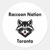 キュートおもしろいラクーンネイショントロントライトカラー ラウンドシール (正面)