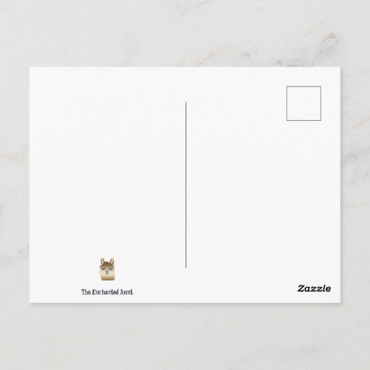 キュートおもしろいラマナマステはがき ポストカード (裏面)