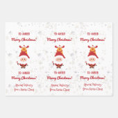 キュートおもしろいルドルフ・サンタスペシャルデリバリー名 ラッピングペーパーシート (正面2)