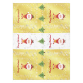 キュートおもしろいルモダン・ルドルフ・サンタクリスマスツリー テーブルクロス (正面)