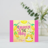 キュートおもしろい引用文格言レモン ポストカード (スタンド正面)