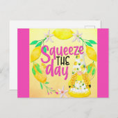 キュートおもしろい引用文格言レモン ポストカード (正面/裏面)