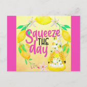 キュートおもしろい引用文格言レモン ポストカード (正面)