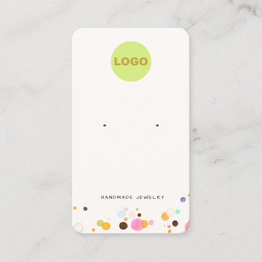 キュートおもしろい紙吹雪スタッドイヤリングジュエリー 名刺 (正面)