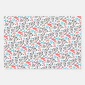 キュートおもしろい12月ウィンターホリデーシーズンドードル ラッピングペーパーシート (正面)