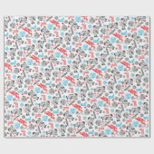 キュートおもしろい12月ウィンターホリデーシーズンドードル ラッピングペーパー (フラット)