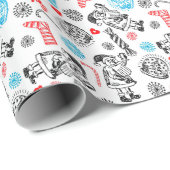 キュートおもしろい12月ウィンターホリデーシーズンドードル ラッピングペーパー (ロールコーナー)