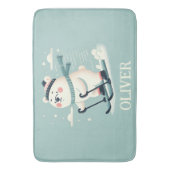 キュートお洒落なホッキョクグマパーソナライズされた バスマット (正面縦)