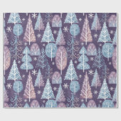 キュートお洒落な冬の森、クリスマス ラッピングペーパー (フラット)