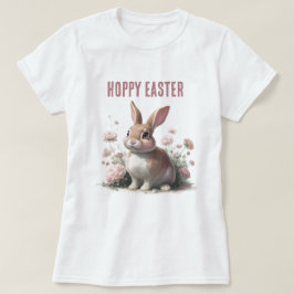 キュートお洒落イースターパステルバニーフローラ Tシャツ