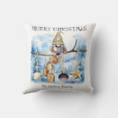 キュートお洒落ウィンターレディ格言メリークリスマス クッション (裏面)