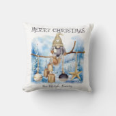 キュートお洒落ウィンターレディ格言メリークリスマス クッション (正面)