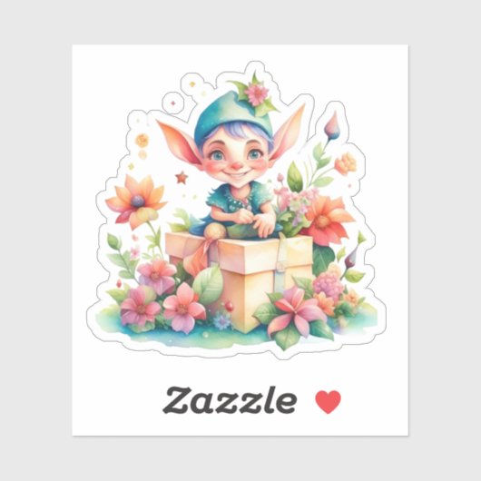 キュートお洒落ウォーター色クリスマス小妖精や小人 シール (シート)