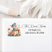 キュートお洒落ウォーター色クリスマス小妖精や小人 ラベル (インサイチュ)