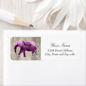 キュートお洒落エレファントオンウッドデザイン ラベル (インサイチュ)