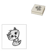 キュートお洒落キツネwithボウ ラバースタンプ (押印)