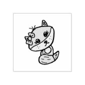 キュートお洒落キツネwithボウ ラバースタンプ (インプリント)