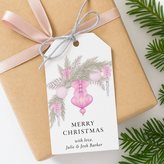 キュートお洒落クリスマシンプルスボタニカル ギフトタグ