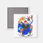 キュートお洒落クリスマスキングカニサンタがデザイン マグネット (正面/裏面)