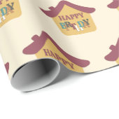 キュートお洒落コージーハウス誕生日ラッピング紙 ラッピングペーパー (ロールコーナー)