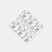 キュートお洒落シックブライダルシャワー婚約パーティ スタンダードカクテルナプキン (角)